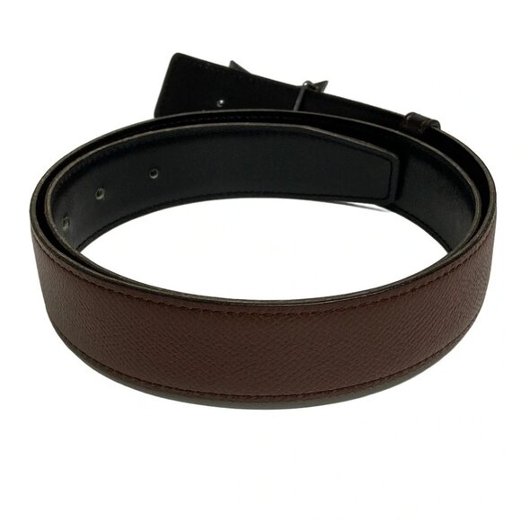 Auth HERMES Tuareg Dark Brown Black Box Calf Togo Hardware - Circle Z Belt - Picture 2 of 7